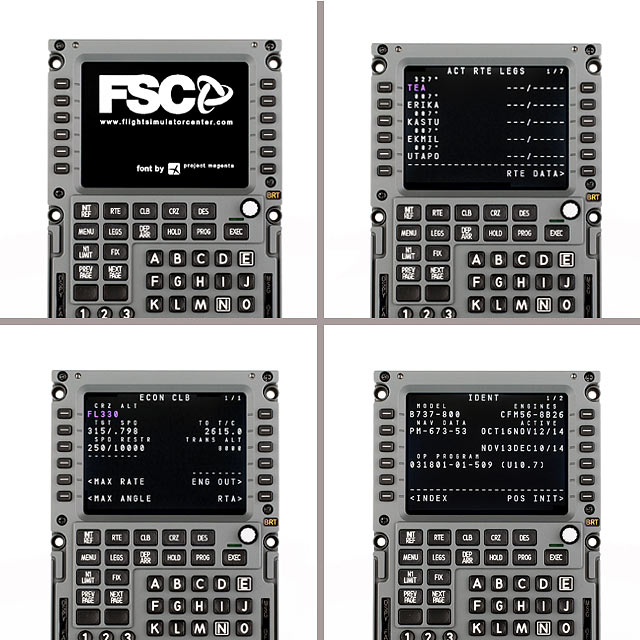 FSC B737 CDU FMC 4 VIEWS